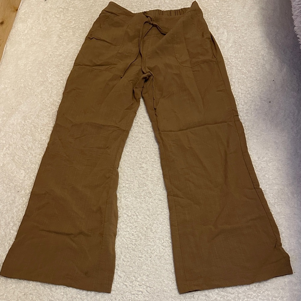 Brown Wide-Leg Pants